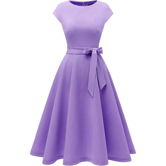 Dresstells Women's Lavender Modest Vintage Cocktail Formal Party Dresses - Picture 2 of 7